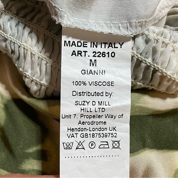 #0194-Made in Italy Green and Cream Strapless Jumpsuit - Picture 6 of 6